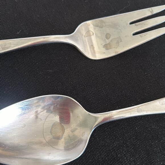 Reed & Barton Etude Server Set 4 piece, meat fork, ladle, 2 Serving spoons. - Picture 4 of 7